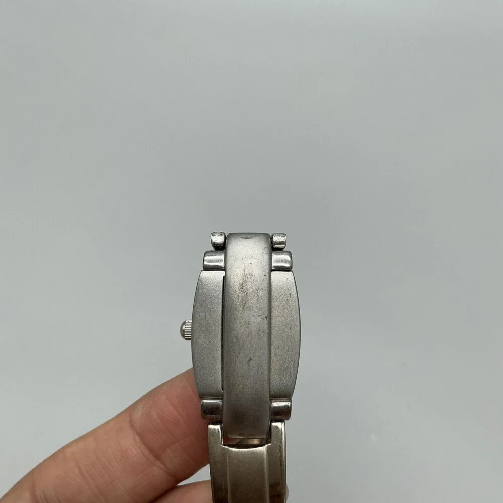 Vintage Royalton Slide Out Womens Watch 18mm Silver Tone New Battery 7